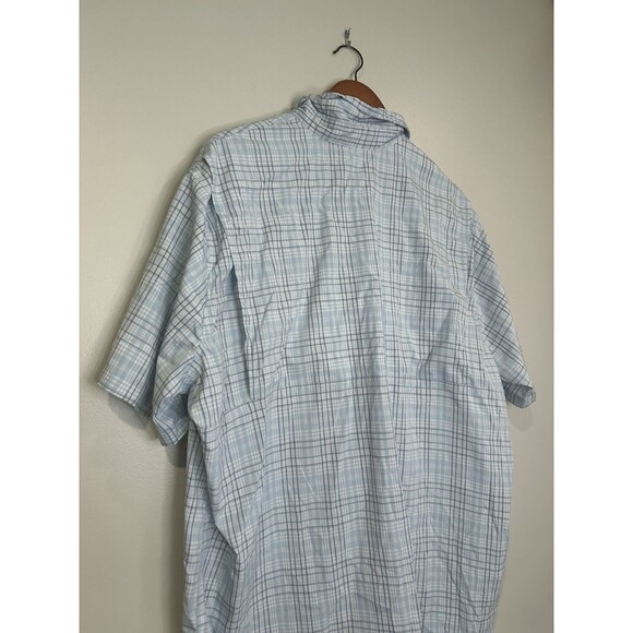 LL Bean Shirt Mens 2 XL XXL Blue Plaid Tropicwear UPF 50 Sun Protection Outdoors - Picture 8 of 9